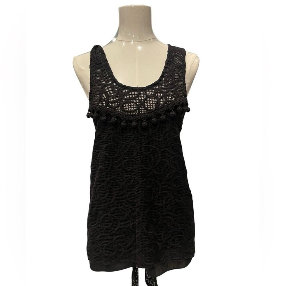 Alexis Black Crochet Tank Top Sz:XS